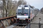 Inbound commuter shoves east out of the station